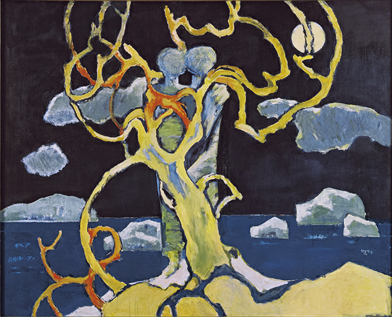 国松 登《氷人・冬樹》<br>1974(昭和49)年　北海道立近代美術館蔵