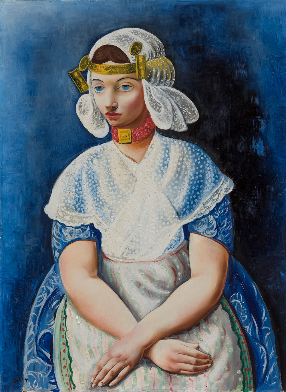 摩依絲．基斯林(Moïse Kisling)《荷蘭姑娘》<br>1928年  油彩・畫布<br>100.4×73.4cm 