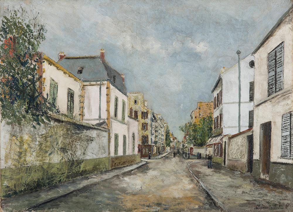 莫里斯．郁特里羅(Maurice Utrillo)《蒙魯日的街道（賽納）》<br>1910年左右 油彩・畫布<br>57.5×79.3c